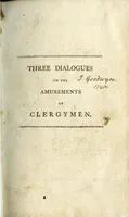 An illustration from Three dialogues on the amusement of clergymen; 1796 (1796)