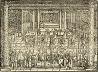 Picture 76 of 297 from Thurnier Buch : von Anfang, Vrsachen, Vrsprung vnd Herkommen der Thurnier im Heyligen Römischen Reich Teutscher Nation, wie viel offentlicher Landthurnier von Keyser Heinrich dem Ersten dieses Namens an biss auff den jetztregierenden Keyser Maximilian den Andern ... vnd in welchen Stetten die alle gehalten ... Alles jetzunder von neuwem zusammen getragen, mit schönen neuwen Figuren, sonderlich auch der adelischen Wappen, auffs schönest zugericht .. (1566), leaf 120
