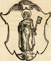 An illustration from Thurnier Buch : von Anfang, Vrsachen, Vrsprung vnd Herkommen der Thurnier im Heyligen Römischen Reich Teutscher Nation, wie viel offentlicher Landthurnier von Keyser Heinrich dem Ersten dieses Namens an biss auff den jetztregierenden Keyser Maximilian den Andern ... vnd in welchen Stetten die alle gehalten ... Alles jetzunder von neuwem zusammen getragen, mit schönen neuwen Figuren, sonderlich auch der adelischen Wappen, auffs schönest zugericht .. (1566)