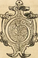 An illustration from Thurnier Buch : von Anfang, Vrsachen, Vrsprung vnd Herkommen der Thurnier im Heyligen Römischen Reich Teutscher Nation, wie viel offentlicher Landthurnier von Keyser Heinrich dem Ersten dieses Namens an biss auff den jetztregierenden Keyser Maximilian den Andern ... vnd in welchen Stetten die alle gehalten ... Alles jetzunder von neuwem zusammen getragen, mit schönen neuwen Figuren, sonderlich auch der adelischen Wappen, auffs schönest zugericht .. (1566)