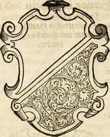 An illustration from Thurnier Buch : von Anfang, Vrsachen, Vrsprung vnd Herkommen der Thurnier im Heyligen Römischen Reich Teutscher Nation, wie viel offentlicher Landthurnier von Keyser Heinrich dem Ersten dieses Namens an biss auff den jetztregierenden Keyser Maximilian den Andern ... vnd in welchen Stetten die alle gehalten ... Alles jetzunder von neuwem zusammen getragen, mit schönen neuwen Figuren, sonderlich auch der adelischen Wappen, auffs schönest zugericht .. (1566)