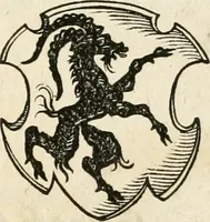 An illustration from Thurnier Buch : von Anfang, Vrsachen, Vrsprung vnd Herkommen der Thurnier im Heyligen Römischen Reich Teutscher Nation, wie viel offentlicher Landthurnier von Keyser Heinrich dem Ersten dieses Namens an biss auff den jetztregierenden Keyser Maximilian den Andern ... vnd in welchen Stetten die alle gehalten ... Alles jetzunder von neuwem zusammen getragen, mit schönen neuwen Figuren, sonderlich auch der adelischen Wappen, auffs schönest zugericht .. (1566)