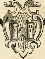 An illustration from Thurnier Buch : von Anfang, Vrsachen, Vrsprung vnd Herkommen der Thurnier im Heyligen Römischen Reich Teutscher Nation, wie viel offentlicher Landthurnier von Keyser Heinrich dem Ersten dieses Namens an biss auff den jetztregierenden Keyser Maximilian den Andern ... vnd in welchen Stetten die alle gehalten ... Alles jetzunder von neuwem zusammen getragen, mit schönen neuwen Figuren, sonderlich auch der adelischen Wappen, auffs schönest zugericht .. (1566)