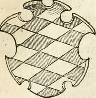 An illustration from Thurnier Buch : von Anfang, Vrsachen, Vrsprung vnd Herkommen der Thurnier im Heyligen Römischen Reich Teutscher Nation, wie viel offentlicher Landthurnier von Keyser Heinrich dem Ersten dieses Namens an biss auff den jetztregierenden Keyser Maximilian den Andern ... vnd in welchen Stetten die alle gehalten ... Alles jetzunder von neuwem zusammen getragen, mit schönen neuwen Figuren, sonderlich auch der adelischen Wappen, auffs schönest zugericht .. (1566)