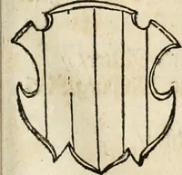 An illustration from Thurnier Buch : von Anfang, Vrsachen, Vrsprung vnd Herkommen der Thurnier im Heyligen Römischen Reich Teutscher Nation, wie viel offentlicher Landthurnier von Keyser Heinrich dem Ersten dieses Namens an biss auff den jetztregierenden Keyser Maximilian den Andern ... vnd in welchen Stetten die alle gehalten ... Alles jetzunder von neuwem zusammen getragen, mit schönen neuwen Figuren, sonderlich auch der adelischen Wappen, auffs schönest zugericht .. (1566)