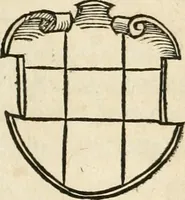 An illustration from Thurnier Buch : von Anfang, Vrsachen, Vrsprung vnd Herkommen der Thurnier im Heyligen Römischen Reich Teutscher Nation, wie viel offentlicher Landthurnier von Keyser Heinrich dem Ersten dieses Namens an biss auff den jetztregierenden Keyser Maximilian den Andern ... vnd in welchen Stetten die alle gehalten ... Alles jetzunder von neuwem zusammen getragen, mit schönen neuwen Figuren, sonderlich auch der adelischen Wappen, auffs schönest zugericht .. (1566)