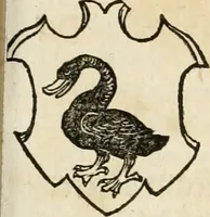 An illustration from Thurnier Buch : von Anfang, Vrsachen, Vrsprung vnd Herkommen der Thurnier im Heyligen Römischen Reich Teutscher Nation, wie viel offentlicher Landthurnier von Keyser Heinrich dem Ersten dieses Namens an biss auff den jetztregierenden Keyser Maximilian den Andern ... vnd in welchen Stetten die alle gehalten ... Alles jetzunder von neuwem zusammen getragen, mit schönen neuwen Figuren, sonderlich auch der adelischen Wappen, auffs schönest zugericht .. (1566)