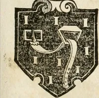 An illustration from Thurnier Buch : von Anfang, Vrsachen, Vrsprung vnd Herkommen der Thurnier im Heyligen Römischen Reich Teutscher Nation, wie viel offentlicher Landthurnier von Keyser Heinrich dem Ersten dieses Namens an biss auff den jetztregierenden Keyser Maximilian den Andern ... vnd in welchen Stetten die alle gehalten ... Alles jetzunder von neuwem zusammen getragen, mit schönen neuwen Figuren, sonderlich auch der adelischen Wappen, auffs schönest zugericht .. (1566)