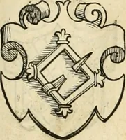 An illustration from Thurnier Buch : von Anfang, Vrsachen, Vrsprung vnd Herkommen der Thurnier im Heyligen Römischen Reich Teutscher Nation, wie viel offentlicher Landthurnier von Keyser Heinrich dem Ersten dieses Namens an biss auff den jetztregierenden Keyser Maximilian den Andern ... vnd in welchen Stetten die alle gehalten ... Alles jetzunder von neuwem zusammen getragen, mit schönen neuwen Figuren, sonderlich auch der adelischen Wappen, auffs schönest zugericht .. (1566)