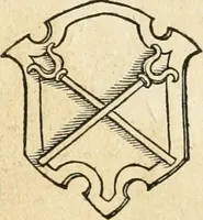 An illustration from Thurnier Buch : von Anfang, Vrsachen, Vrsprung vnd Herkommen der Thurnier im Heyligen Römischen Reich Teutscher Nation, wie viel offentlicher Landthurnier von Keyser Heinrich dem Ersten dieses Namens an biss auff den jetztregierenden Keyser Maximilian den Andern ... vnd in welchen Stetten die alle gehalten ... Alles jetzunder von neuwem zusammen getragen, mit schönen neuwen Figuren, sonderlich auch der adelischen Wappen, auffs schönest zugericht .. (1566)
