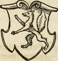 An illustration from Thurnier Buch : von Anfang, Vrsachen, Vrsprung vnd Herkommen der Thurnier im Heyligen Römischen Reich Teutscher Nation, wie viel offentlicher Landthurnier von Keyser Heinrich dem Ersten dieses Namens an biss auff den jetztregierenden Keyser Maximilian den Andern ... vnd in welchen Stetten die alle gehalten ... Alles jetzunder von neuwem zusammen getragen, mit schönen neuwen Figuren, sonderlich auch der adelischen Wappen, auffs schönest zugericht .. (1566)