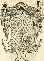 An illustration from Thurnier Buch : von Anfang, Vrsachen, Vrsprung vnd Herkommen der Thurnier im Heyligen Römischen Reich Teutscher Nation, wie viel offentlicher Landthurnier von Keyser Heinrich dem Ersten dieses Namens an biss auff den jetztregierenden Keyser Maximilian den Andern ... vnd in welchen Stetten die alle gehalten ... Alles jetzunder von neuwem zusammen getragen, mit schönen neuwen Figuren, sonderlich auch der adelischen Wappen, auffs schönest zugericht .. (1566)