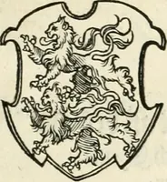 An illustration from Thurnier Buch : von Anfang, Vrsachen, Vrsprung vnd Herkommen der Thurnier im Heyligen Römischen Reich Teutscher Nation, wie viel offentlicher Landthurnier von Keyser Heinrich dem Ersten dieses Namens an biss auff den jetztregierenden Keyser Maximilian den Andern ... vnd in welchen Stetten die alle gehalten ... Alles jetzunder von neuwem zusammen getragen, mit schönen neuwen Figuren, sonderlich auch der adelischen Wappen, auffs schönest zugericht .. (1566)