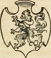 An illustration from Thurnier Buch : von Anfang, Vrsachen, Vrsprung vnd Herkommen der Thurnier im Heyligen Römischen Reich Teutscher Nation, wie viel offentlicher Landthurnier von Keyser Heinrich dem Ersten dieses Namens an biss auff den jetztregierenden Keyser Maximilian den Andern ... vnd in welchen Stetten die alle gehalten ... Alles jetzunder von neuwem zusammen getragen, mit schönen neuwen Figuren, sonderlich auch der adelischen Wappen, auffs schönest zugericht .. (1566)
