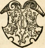 An illustration from Thurnier Buch : von Anfang, Vrsachen, Vrsprung vnd Herkommen der Thurnier im Heyligen Römischen Reich Teutscher Nation, wie viel offentlicher Landthurnier von Keyser Heinrich dem Ersten dieses Namens an biss auff den jetztregierenden Keyser Maximilian den Andern ... vnd in welchen Stetten die alle gehalten ... Alles jetzunder von neuwem zusammen getragen, mit schönen neuwen Figuren, sonderlich auch der adelischen Wappen, auffs schönest zugericht .. (1566)