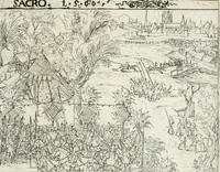 Picture 63 of 69 from Thurnier Buch, warhafftiger ritterlicher Thate : so in dem Monat Junij des vergangnen LX. Jars in vnd ausserhalb der Statt Wienn zu Ross vnd zu Fuess, auff Wasser vnd Lannd gehalten worden, mit schönen Figuren contrafeet : vnd dem Allerdurchleuchtigisten, Grossmechtigisten Fürsten vnnd Herrn, Herren Ferdinando, erweltem Römischen Kayser ... (1561), leaf 166