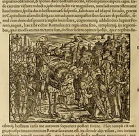 Picture 3 of 17 from Titi Livii Patavini Romanæ historiæ principis libri omnes qvotqvot ad nostram ætatem peruenerunt : vna cvm doctissimorvm virorvm in eos lucubrationibus, post omnes aliorum editiones, summa fide ac diligentia, & veterum & recentiorum exemplarium collatione nunc denuo recogniti, plurimusq[ue] in locis castigati, & artificiosis picturis, præcipuas historias aptè representantibus, exornati, inq[ue] duos tomos distributi, quibus quæ contineantur, post præfationem patebit : cum indice copiosissimo (1578), leaf 48