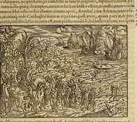 An illustration from Titi Livii Patavini Romanæ historiæ principis libri omnes qvotqvot ad nostram ætatem peruenerunt : vna cvm doctissimorvm virorvm in eos lucubrationibus, post omnes aliorum editiones, summa fide ac diligentia, & veterum & recentiorum exemplarium collatione nunc denuo recogniti, plurimusq[ue] in locis castigati, & artificiosis picturis, præcipuas historias aptè representantibus, exornati, inq[ue] duos tomos distributi, quibus quæ contineantur, post præfationem patebit : cum indice copiosissimo (1578)