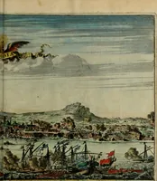 An illustration from Tooneel des oorlogs, opgerecht in de Vereenigde Nederlanden : door de wapenen van de koningen van Vrankryk en Engeland, Keulsche en Munstersche Bisschoppen : tegen de Staten der Vereenigde Nederlanden, en hare geallieerden ... (1675)