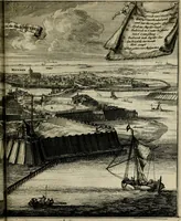 An illustration from Tooneel des oorlogs, opgerecht in de Vereenigde Nederlanden : door de wapenen van de koningen van Vrankryk en Engeland, Keulsche en Munstersche Bisschoppen : tegen de Staten der Vereenigde Nederlanden, en hare geallieerden ... (1675)