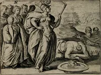Picture 52 of 76 from Toonneel des menschelikken levens : Of de vernieuwde gulden winkel ; waer in door poëtische, historische, morale, en schriftuurlikke leeringen, den mensche vertoont werdt, hoedanigh hy zijn leven, handel, en wandel, zediglik, eerbaarlik en vermakelik fal overbrengen (1661), leaf 121