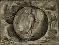 An illustration from Toonneel des menschelikken levens : Of de vernieuwde gulden winkel ; waer in door poëtische, historische, morale, en schriftuurlikke leeringen, den mensche vertoont werdt, hoedanigh hy zijn leven, handel, en wandel, zediglik, eerbaarlik en vermakelik fal overbrengen (1661)