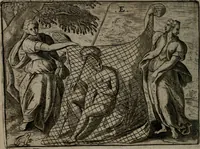 Picture 20 of 76 from Toonneel des menschelikken levens : Of de vernieuwde gulden winkel ; waer in door poëtische, historische, morale, en schriftuurlikke leeringen, den mensche vertoont werdt, hoedanigh hy zijn leven, handel, en wandel, zediglik, eerbaarlik en vermakelik fal overbrengen (1661), leaf 57