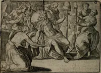Picture 27 of 76 from Toonneel des menschelikken levens : Of de vernieuwde gulden winkel ; waer in door poëtische, historische, morale, en schriftuurlikke leeringen, den mensche vertoont werdt, hoedanigh hy zijn leven, handel, en wandel, zediglik, eerbaarlik en vermakelik fal overbrengen (1661), leaf 71