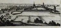 An illustration from Topographia Archiepiscopatuvm Moguntinensis, Treuirensis, et Coloniensis : das ist, Beschreibung der vornembsten Stätt vnd Plätz in denen Ertzbistumen Maÿnz, Trier, vnd Cöln (1646)
