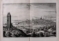 An illustration from Topographia Bavariæ : das ist, Beschreib. vnd aigentliche Abbildung der vornembsten Stätt vnd Orth in Ober vnd Nieder Beÿern, der Ober Pfaltz, vnd anderen, zum hochlöblichen Baÿrischen Craisse hehörigen Landschaften (1660)