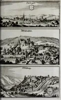An illustration from Topographia Sveviæ : das ist, Beschreib. vnd aigentliche Abcontrafeitung der fürnembstẽ Stätt vnd Plätz in Ober vnd Nider Schwaben, Hertzogthum Würtenberg, Marggraffschafft Baden, vnd andern zu dem hochlöbl. Schwabischen Craisse gehörigen Landschafften vnd Orten (1660)