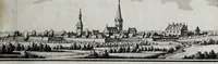 An illustration from Topographia Westphaliæ : das ist, Beschreibung der vornembsten, vnd bekantisten Stätte, vnd Plätz, im hochlöbl. westphälischen Craisse (1647)
