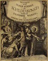 Picture 1 of 27 from Inleyding tot de hooge schoole der schilderkonst : anders de zichtbaere werelt : verdeelt in negen leerwinkels, yder bestiert door eene der zanggodinnen : ten hoogsten noodzakelijk, tot onderwijs, voor alle die deeze edele, vrye, en hooge konst oeffenen, of met yver zoeken te leeren, of anders eenigzins beminnen (1678), leaf 2