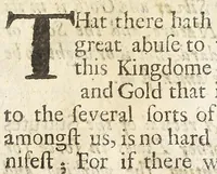 An illustration from A touch-stone for gold and silver wares. Or, a manual for goldsmiths, and all other persons, whether buyers, sellers, or wearers of any manner of goldsmiths work... Together with the several statutes now in force for regulating abuses committed in that craft. And the Charter of the Goldsmiths Incorporation taken from the Record and truly rendred into English. To which is annexed the laws in force against brass hilts, and brass buckles, etc. And directions for discovering the counterfeit coyn of this kingdom. And also a catalogue of the forraign coyns, with the particular weights, allay, and value of each coyn (1677)
