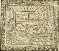 An illustration from Tou Hagiou Patros hemon Epiphaniou, episkopou Konstanteias Kyprou, Peri ton physiologon; tou autou Eis ta baia logos. Sancti patris nostri Epiphanii, Episcopi Constantiae Cypri, Ad physiologum; Eiusdem In die festo palmarum sermo (1587)