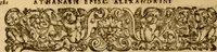 An illustration from Tou en agiois patros emon Athanasiou Archiepiskopou Alexandreias Ta euriskomena apanta. = B. Athanasii archiepiscopi Alexandrini Opera qvæ reperivntvr omnia, : in dvos tomos tribvta. Græce nunc primùm (ex Mss. Codd. Basil. Cantabrig. Palatm. & aliis) in lucem data, cum interpretatione Latine Petri Nannii ... Accesserunt fragmenta varia: notæ variarum lectionum: index triplex (1601)