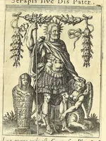 An illustration from Tractatus posthumus Jani Jacobi Boissardi Vesuntini De divinatione & magicis praestigiis : quarum veritas ac vanitas solidè exponitur per descriptionem deorum fatidicorum qui olim responsa dederunt : eorundemque prophetarum, sacerdotum, phoebadum, sybyllarum & divinorum, qui priscis temporibus celebres oraculis exstiterunt ; adjunctis simul omnium effigiebus, ab ipso autore e gemmis, marmoribus, tabulisq[ue] antiquis ad vivum delineatus : jam modo eleganter aeri incisis per Joh. Theodor. de Bry .. (1615)