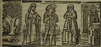 An illustration from Tragicomedia de Calisto y Melibea : enla qual se co[n]tiene de mas de su agradable [y] dulce estilo, muchas sente[n]cias filosofales [y] auisos muy necessarios para ma[n]cebos, mostra[n]doles los engaños q[ue] esta[n] encerrados en seruientes [y] alcahuetas, [y] nueuame[n]te añadido el tractado d[e] ce[n]turio (1534)