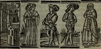 An illustration from Tragicomedia de Calisto y Melibea : enla qual se co[n]tiene de mas de su agradable [y] dulce estilo, muchas sente[n]cias filosofales [y] auisos muy necessarios para ma[n]cebos, mostra[n]doles los engaños q[ue] esta[n] encerrados en seruientes [y] alcahuetas, [y] nueuame[n]te añadido el tractado d[e] ce[n]turio (1534)