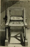 An illustration from Traicté des manieres de graver en taille dovce svr l'airin. Par le moyen des eaux fortes, & des vernix durs & mols. Ensemble de la façon d'en imprimer les planches & d'en construire la presse, & autres choses concernans lesdits arts (1645)