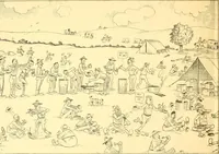 Picture 10 of 15 from Training for the trenches; a book of humorous cartoons on a serious subject (1917), leaf 13