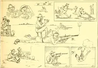 An illustration from Training for the trenches; a book of humorous cartoons on a serious subject (1917)