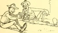 An illustration from Training for the trenches; a book of humorous cartoons on a serious subject (1917)