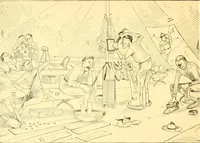 An illustration from Training for the trenches; a book of humorous cartoons on a serious subject (1917)