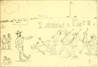 An illustration from Training for the trenches; a book of humorous cartoons on a serious subject (1917)