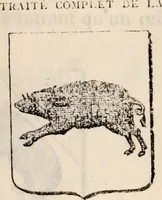 An illustration from Traité complet de la science du blason : à l'usage des bibliophiles, archéologues, amateurs d'objets d'art et de curiosité, numismates, archivistes, artistes, etc. (1880)