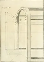 An illustration from Traité de perspective a l'usage des artistes : où l'on démontre géométriquement toutes les pratiques de cette science, & où l'on enseigne, selon la méthode de M. le Clerc, à mettre toutes sortes d'objets en perspective, leur reverbération dans l'eau, & leurs ombres, tant au soleil qu'au flambeau (1750)