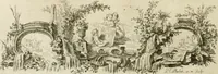 An illustration from Traité de perspective a l'usage des artistes : où l'on démontre géométriquement toutes les pratiques de cette science, & où l'on enseigne, selon la méthode de M. le Clerc, à mettre toutes sortes d'objets en perspective, leur reverbération dans l'eau, & leurs ombres, tant au soleil qu'au flambeau (1750)