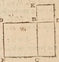 An illustration from Traité des quantitez incomensurables [sic] : ou sont decidees plusieurs belles questions des nombres rationaus & irrationaus. Les erreurs de Stevin refutées. Et le dizieme livre d'Euclide illustré de nouueles [sic] demonstrations plus faciles & plus succinctes que les ordinaires, & reduit à 62. propositions. Avec vn Discours de la maniere d'expliquer les sciences en françois .. (1640)