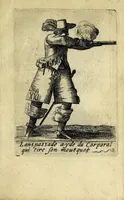 Picture 11 of 20 from Traité de l'exercice militaire : ou est l'instruction des jeux de toutes sortes d'armes, & celuy du drapeau : auec vne methode tres-facile pour faire faire l'exercice aux soldats, & dresser toutes sortes de bataillons : ensemble les deuoirs des generaux d'armée, des majors, capitaines, lieutenans, enseignes, sergens, caporaulx, ansepassades, des soldats, & plusieurs autres discours de l'art militaire (1650), leaf 143